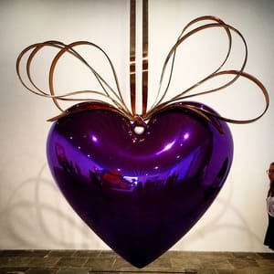 Artwork Title: Hanging Heart (Violet/Gold)