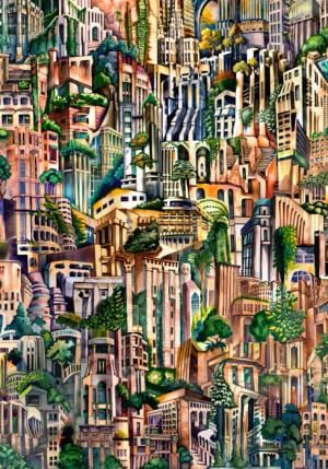 Artwork Title: Dense Cityscape