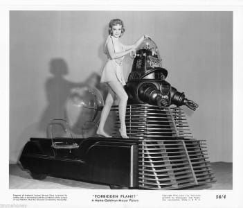 Artwork Title: Anne Francis and Robby the Robot in "Forbidden Planet"
