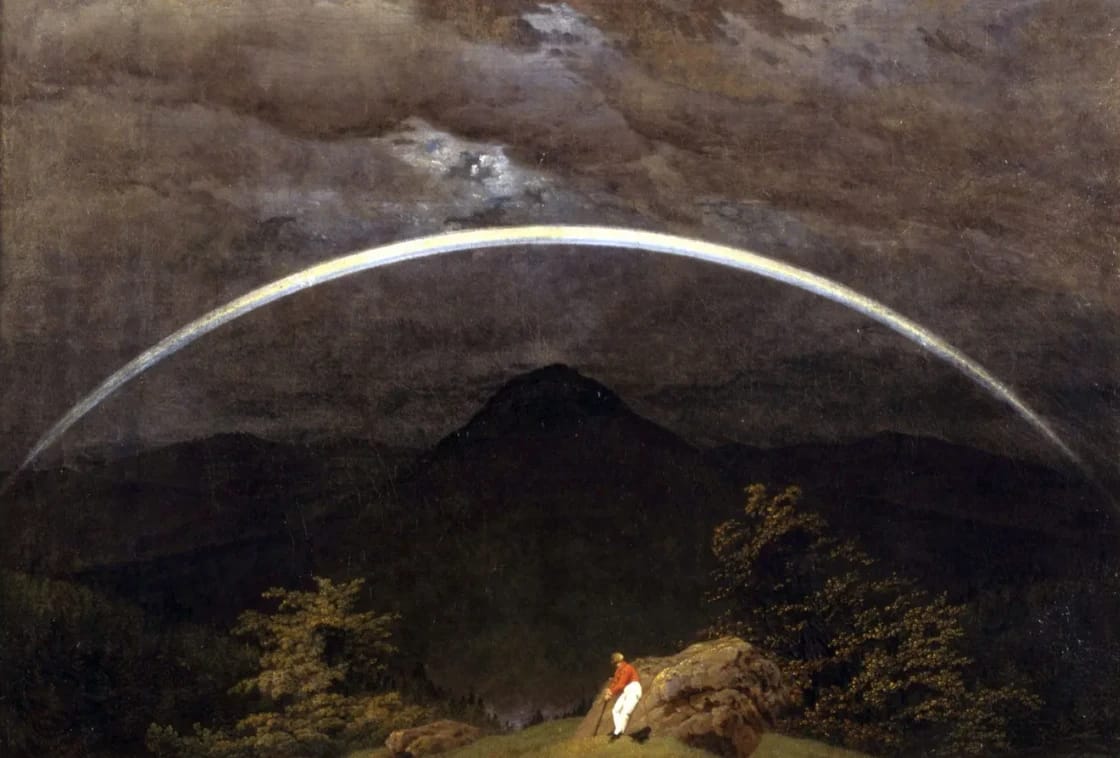 Artwork Title: Mountain Landscape with Rainbow