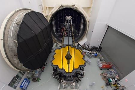 Artwork Title: Webb Telescope Set for Testing in Space Simulation Chamber
