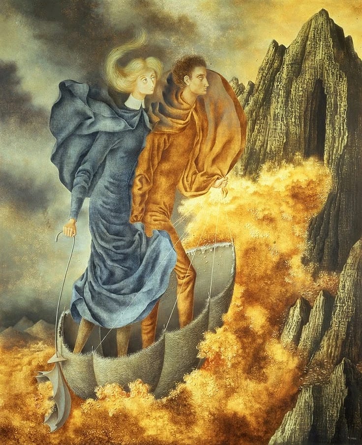 Artwork Title: El Tríptico. Tercer panel. La huida - Remedios Varo - Museo de Arte Moderno. Ciudad de México