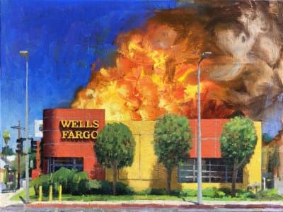 Artwork Title: Wells Fargo in Flames