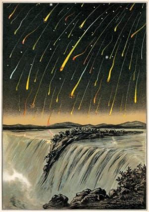 Artwork Title: 1833 Leonid Meteor Shower over Niagara Falls