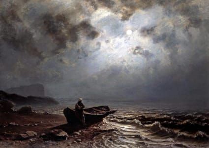 Artwork Title: Moonlight on the Norwegian Coast