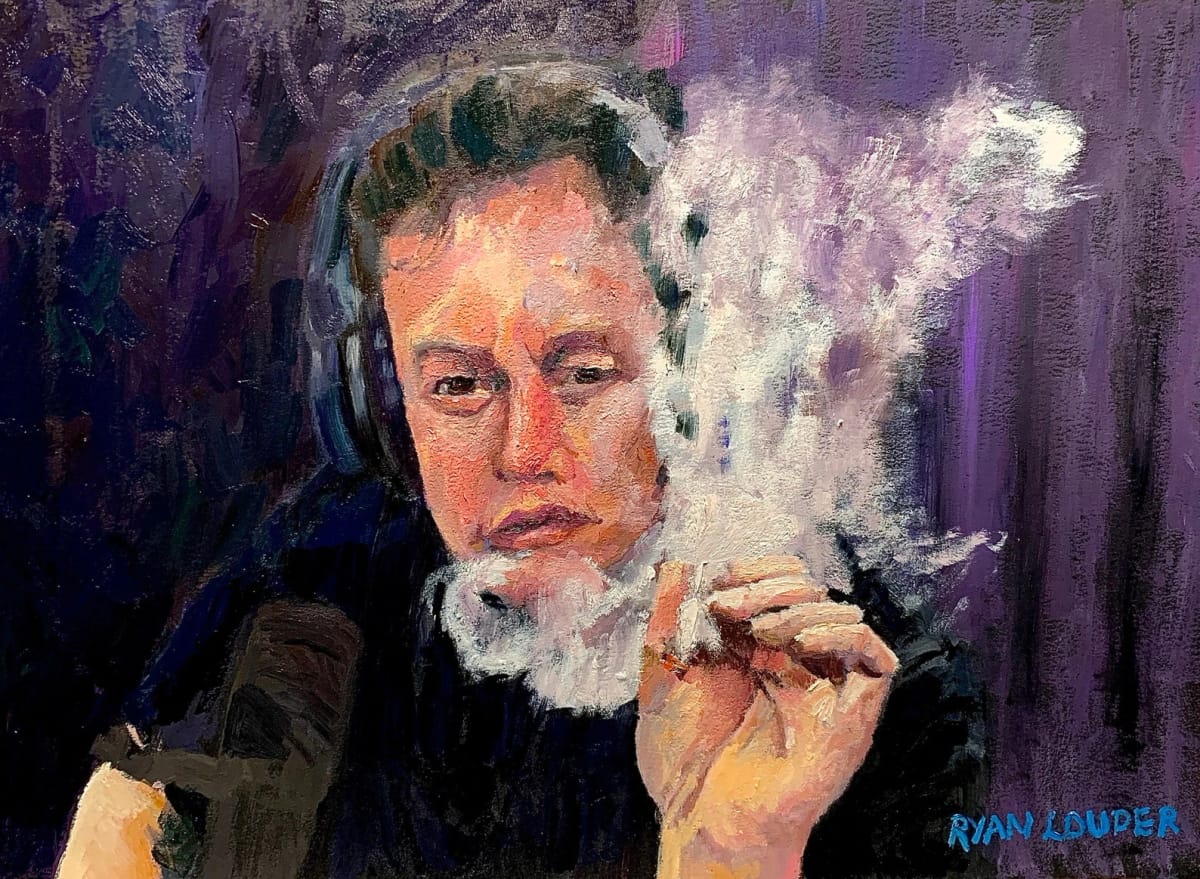 Artwork Title: Elon Musk On The Joe Rogan Experience by London Artist