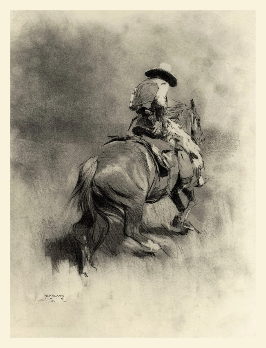Artwork Title: Cowboy Riding Away