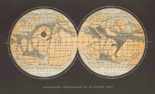 Artwork Title: Geographical World Map of the Planet Mars