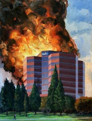 Artwork Title: Silicon Valley Bank in Flames