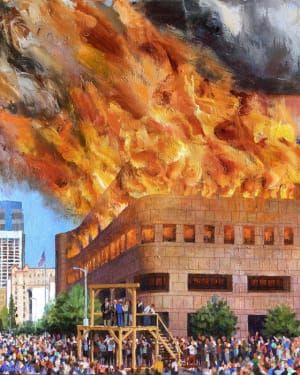 Artwork Title: The Fed in Flames