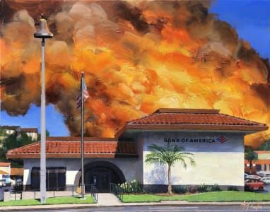 Artwork Title: Bank of America in Flames