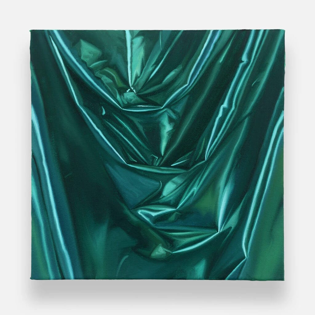 Artwork Title: Metallic Teal Green Fabric During Dawn Study