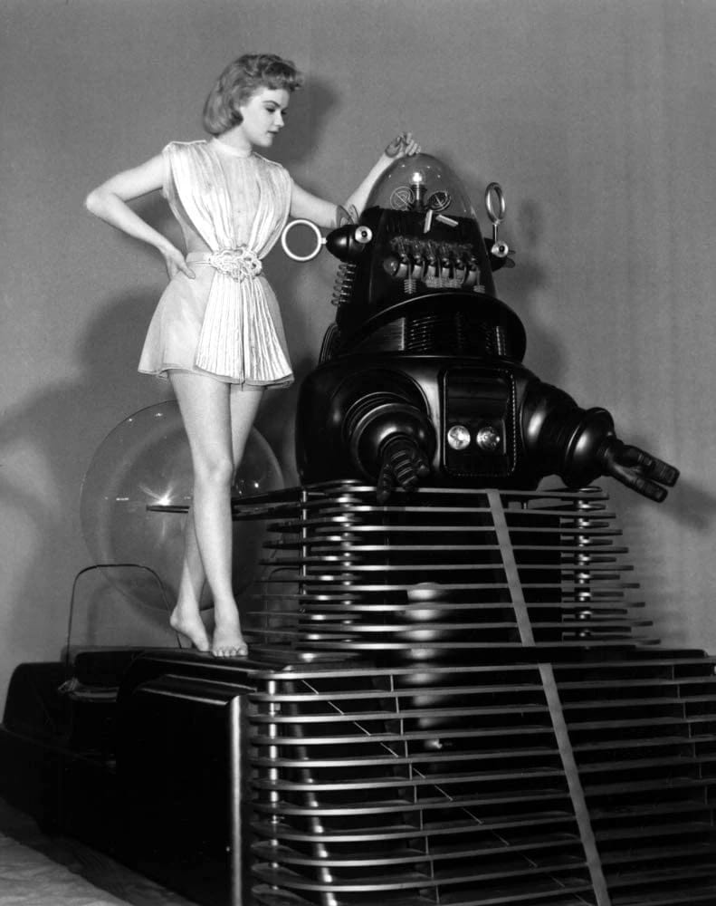 Artwork Title: Anne Francis and Robby the Robot in "Forbidden Planet"