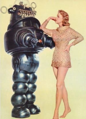 Artwork Title: Anne Francis and Robby the Robot in "Forbidden Planet"