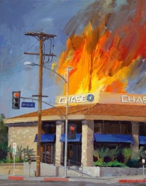 Artwork Title: Chase Bank in Flames