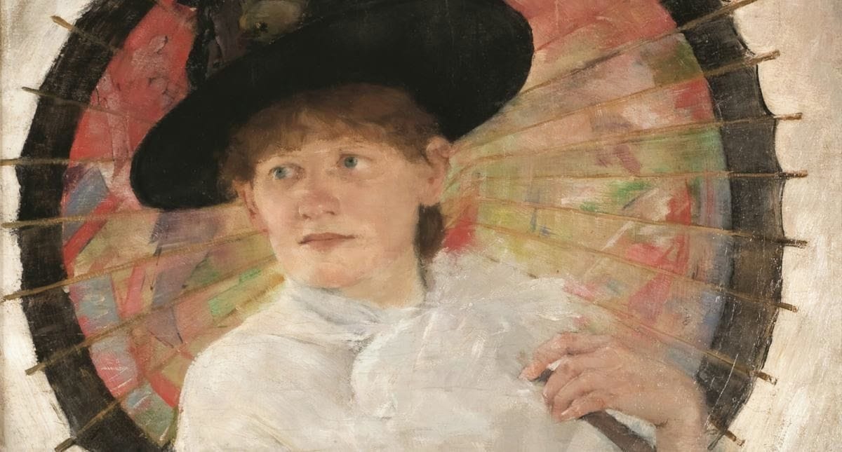 Artwork Title: Portret młodej kobiety z czerwoną parasolką (Portrait of a Young Woman with a Red Umbrella,)