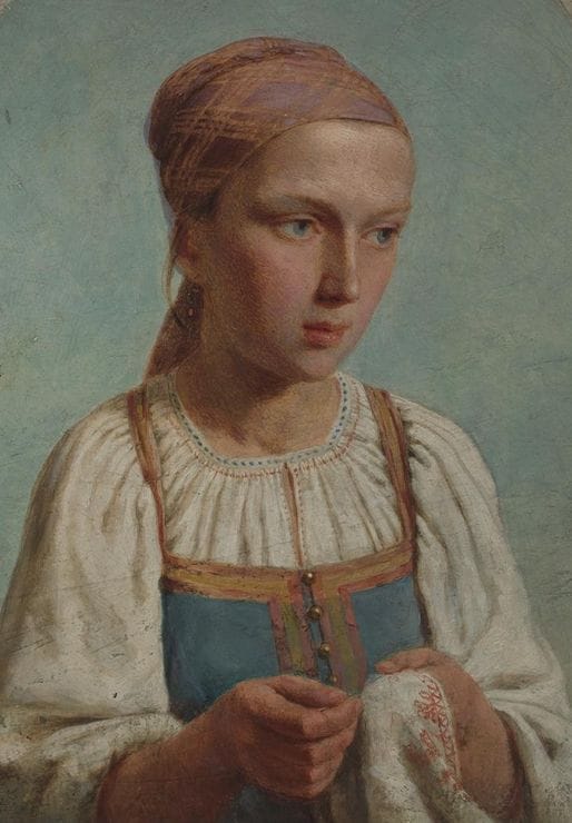 Artwork Title: Peasant Girl Embroidering