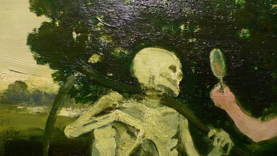Artwork Title: Woman and Skeleton