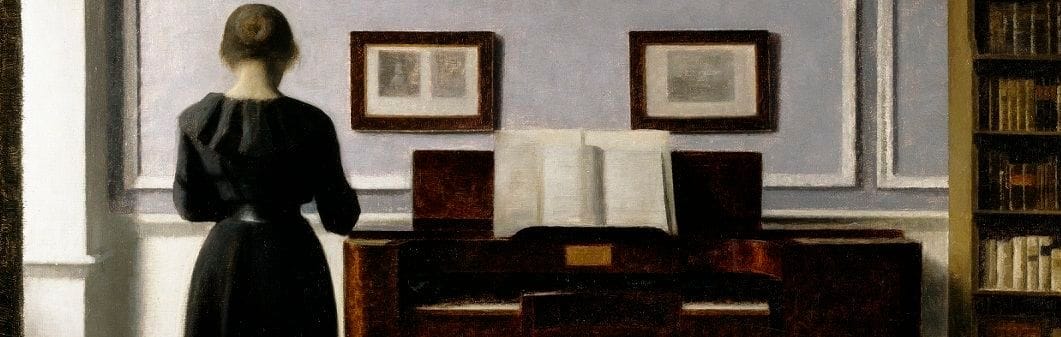 Artwork Title: Interior. With Piano and Woman in Black