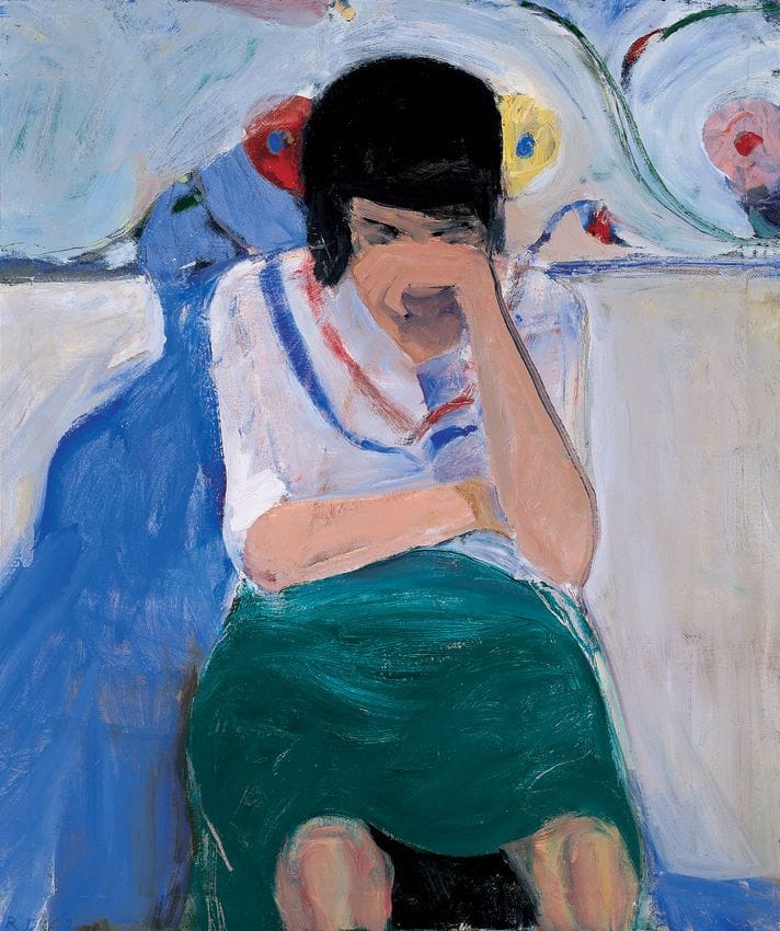 Artwork Title: Girl with Flowered Background