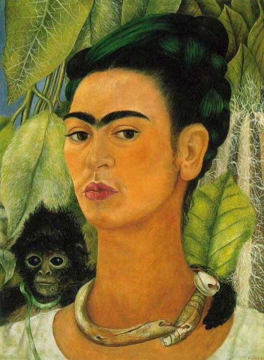 Artwork Title: Self Portrait  With A Monkey