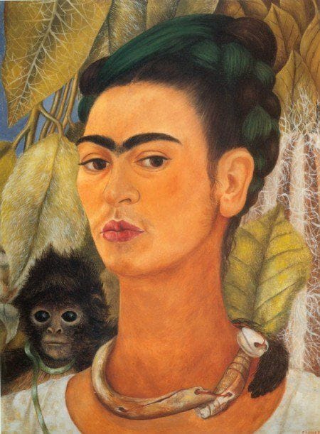 Artwork Title: Self Portrait  With A Monkey