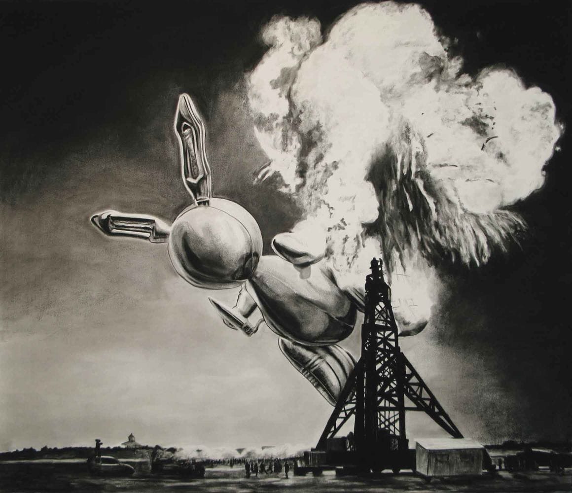 Artwork Title: Hindenbunny (metaphor for 21st Century art market hype)