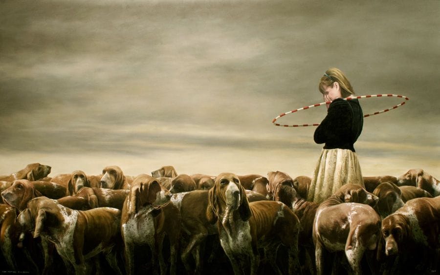 Artwork Title: Andrea con perros (Andrea with Dogs)