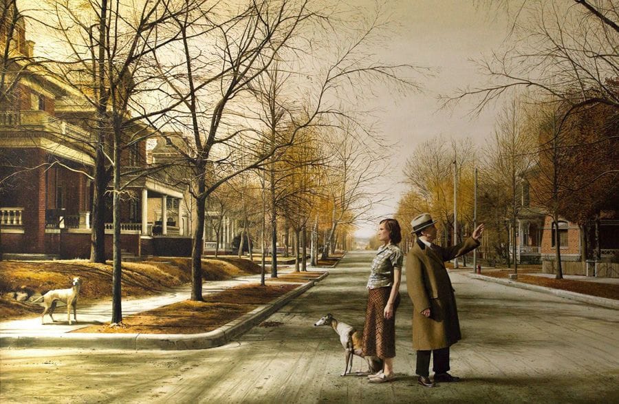 Artwork Title: Pareja y dos perros (Couple and Two Dogs)