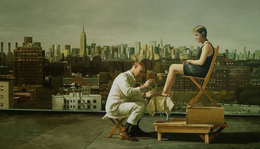 Artwork Title: Pareja en la azotea (Couple on the Roof)