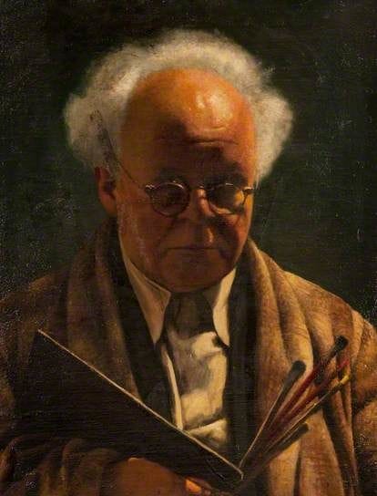Artwork Title: Self Portrait with Palette and Brushes