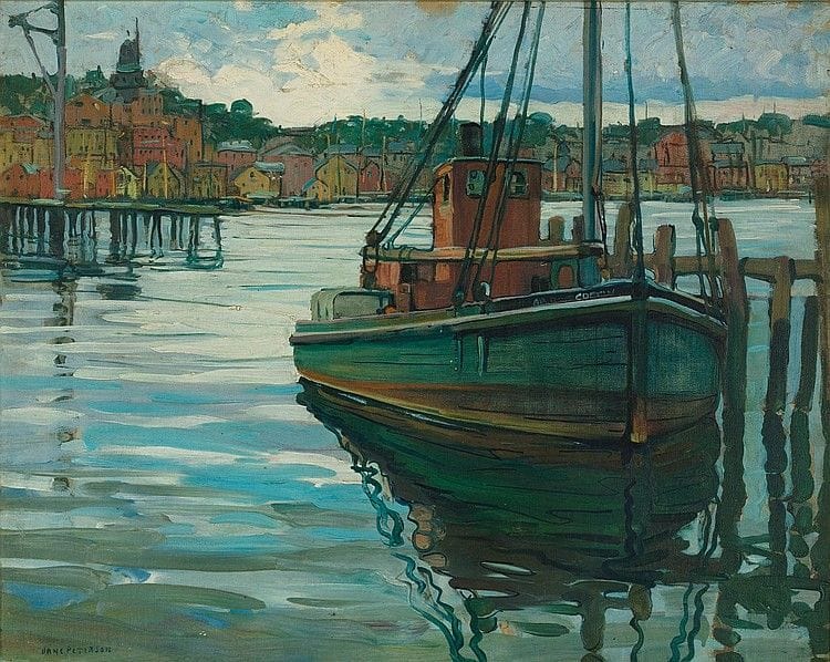 Artwork Title: Fishing Boat at a Mooring