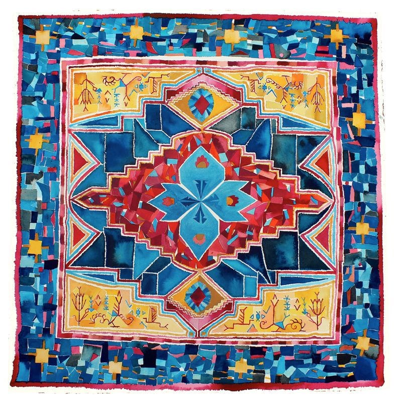Artwork Title: Square Serapi Rug, Northern Iran