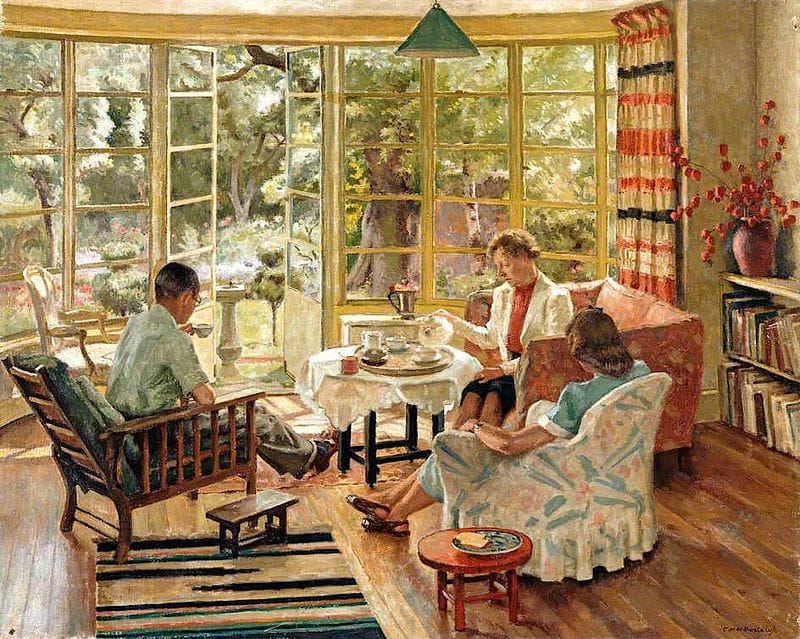 Artwork Title: The Burleigh Family Taking Tea at Wilbury Crescent, Hove