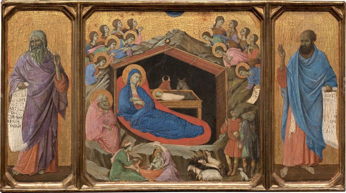 Artwork Title: The Nativity with the Prophets Isaiah and Ezekiel