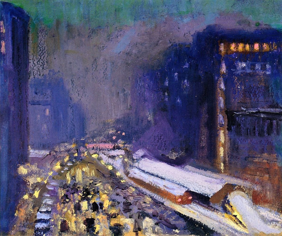 Artwork Title: Dusk over Chicago El Station