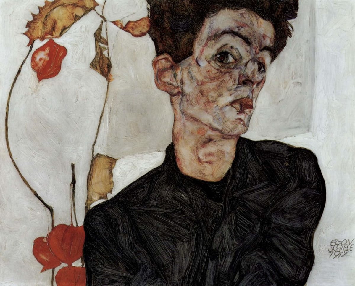Artwork Title: Selbstbildnis Mit Lampionfruchten (Self-Portrait with Physalis)
