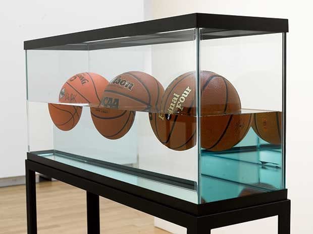 Artwork Title: Three Ball 50/50 Tank (Spalding Dr. JK Silver Series, Wilson Home Court, Wilson Final Four)