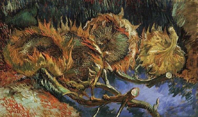Artwork Title: Four Sunflowers Gone to Seed