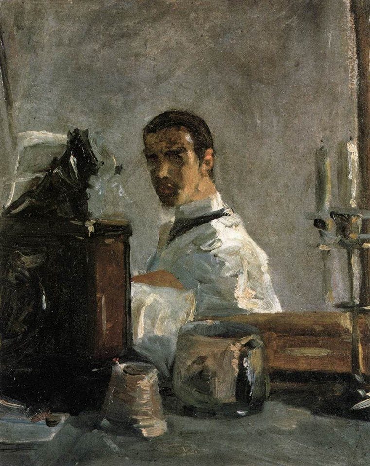 Artwork Title: Self Portrait in Front of a Mirror