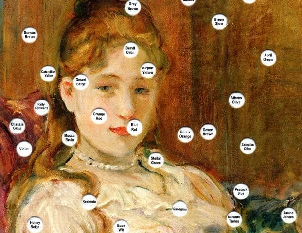 Artwork Title: Morisot Postcard Car Colors