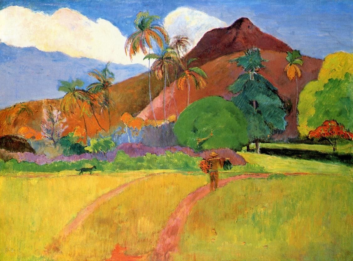 Artwork Title: Tahitian Landscape With a Mountain