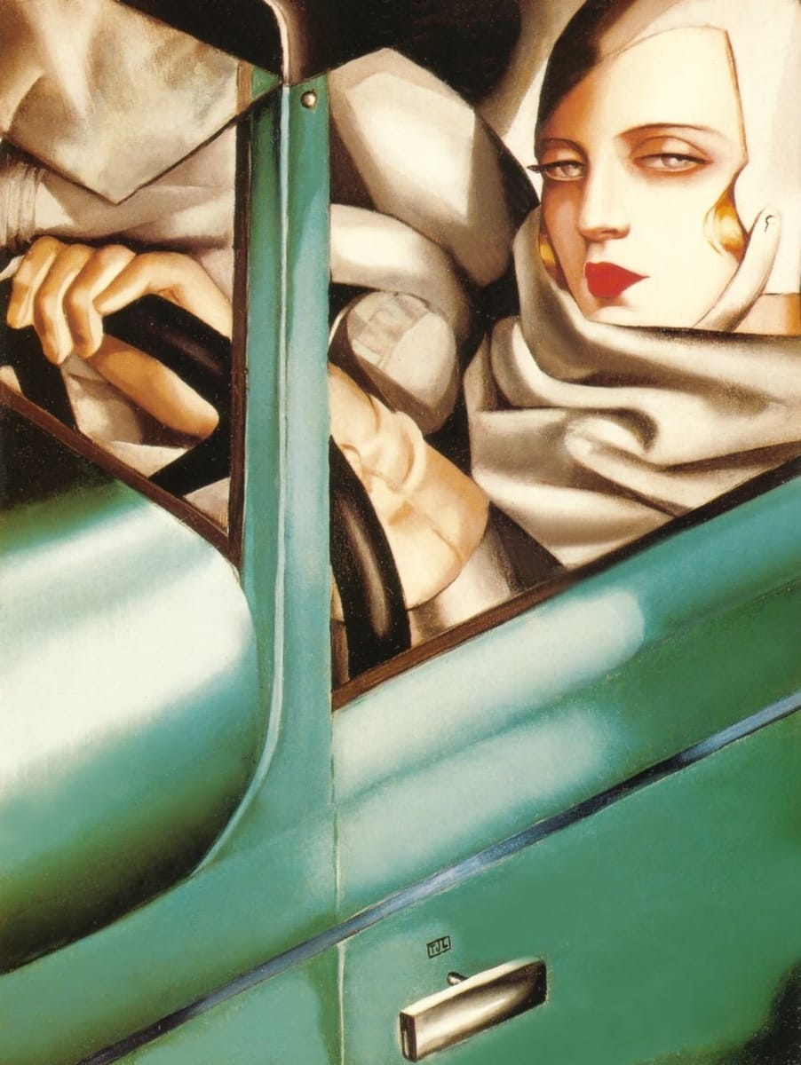 Artwork Title: Self Portrait in the Green Bugatti