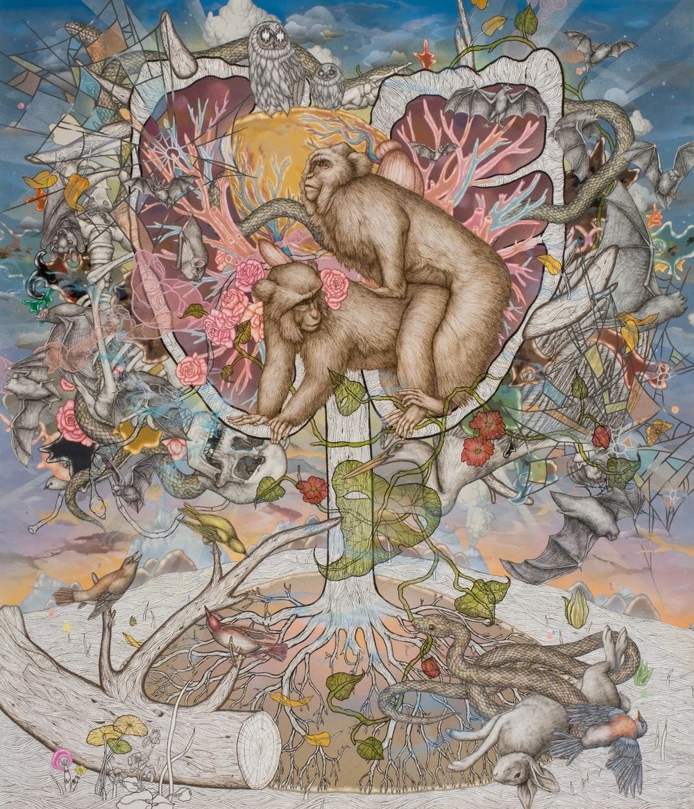 Artwork Title: Embraced In Passion's Fragile Web