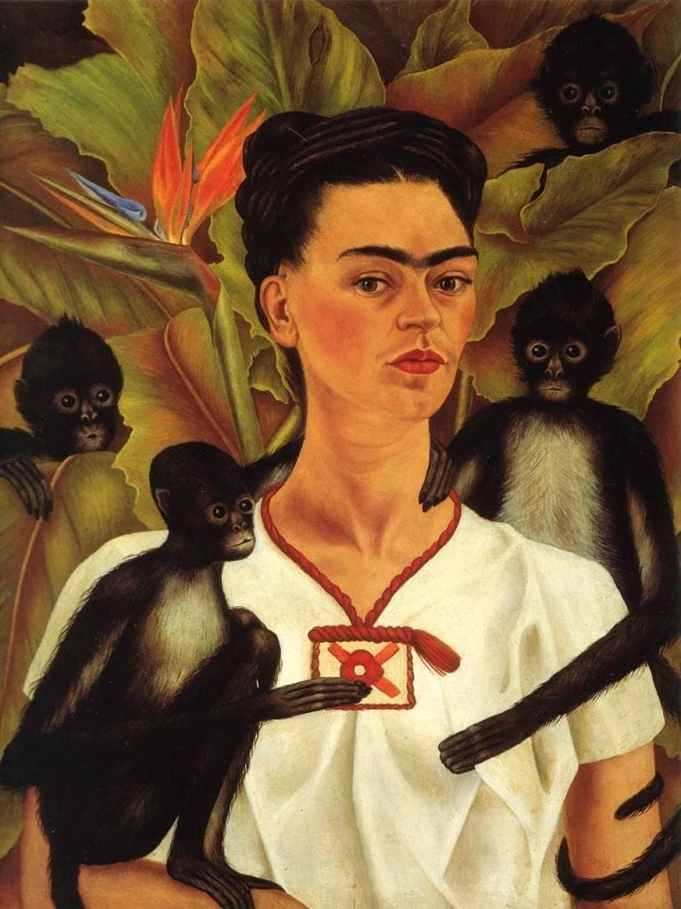 Artwork Title: Self-portrait With Monkeys