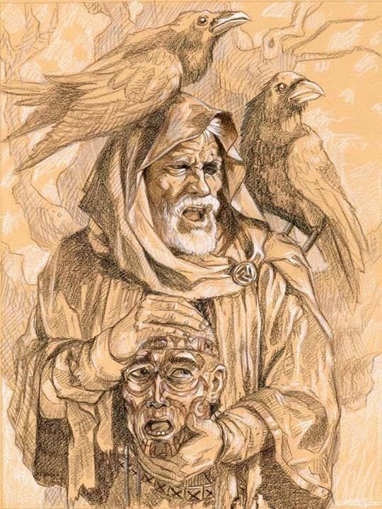 Artwork Title: Odin With Mimir's Head