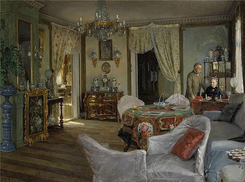 Artwork Title: In the salon: Minna and Carl Fredrik von Malmborg