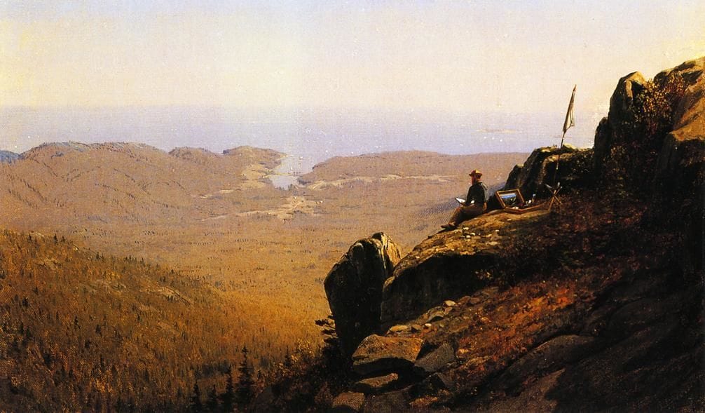 Artwork Title: The artist sketching at Mountain Desert