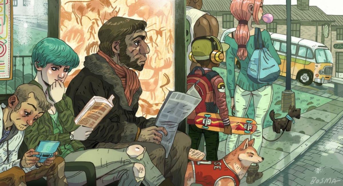Artwork Title: What Were Neanderthals Like?: Bus Stop