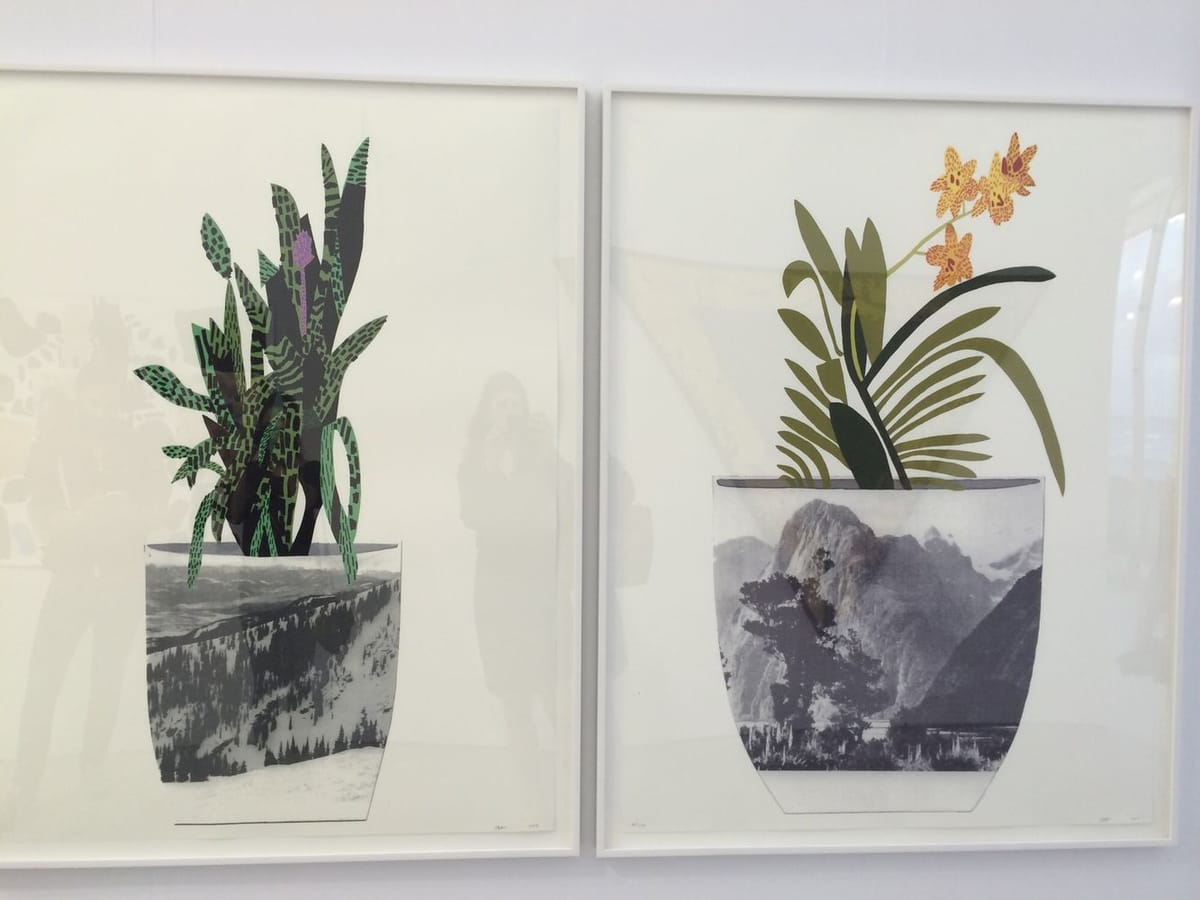 Artwork Title: Landscape Pot with Yellow Orchid